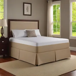 10 Inch Drop Bed Skirt Taupe Solid Egyptian Cotton 1000TC