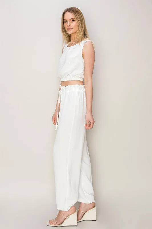 2pc set- sleeveless top & jogger pants