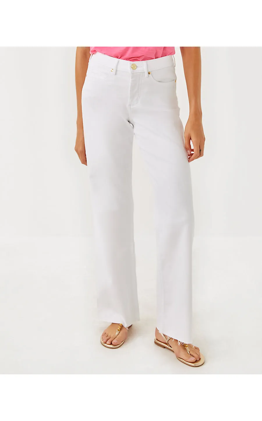 33" Aniston High Rise Straight Leg Jean - Resort White