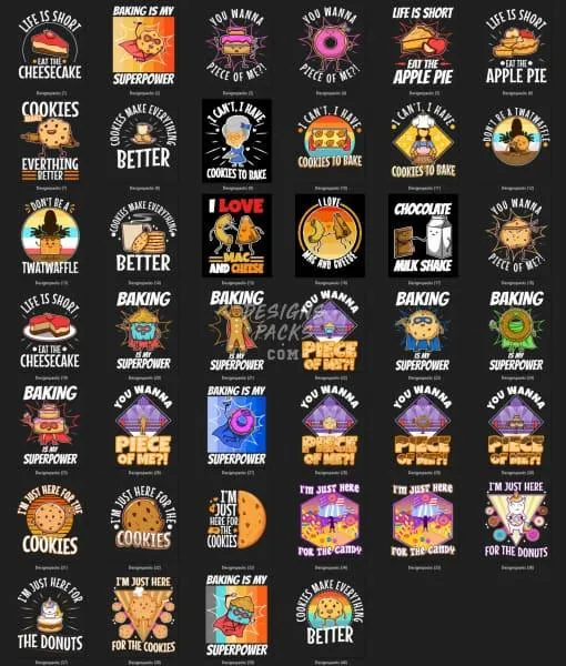 37 Food Baking Designs Bundle PNG