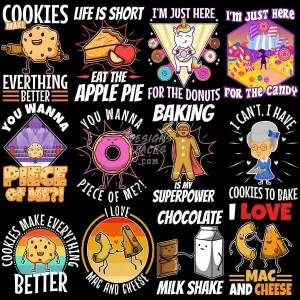 37 Food Baking Designs Bundle PNG
