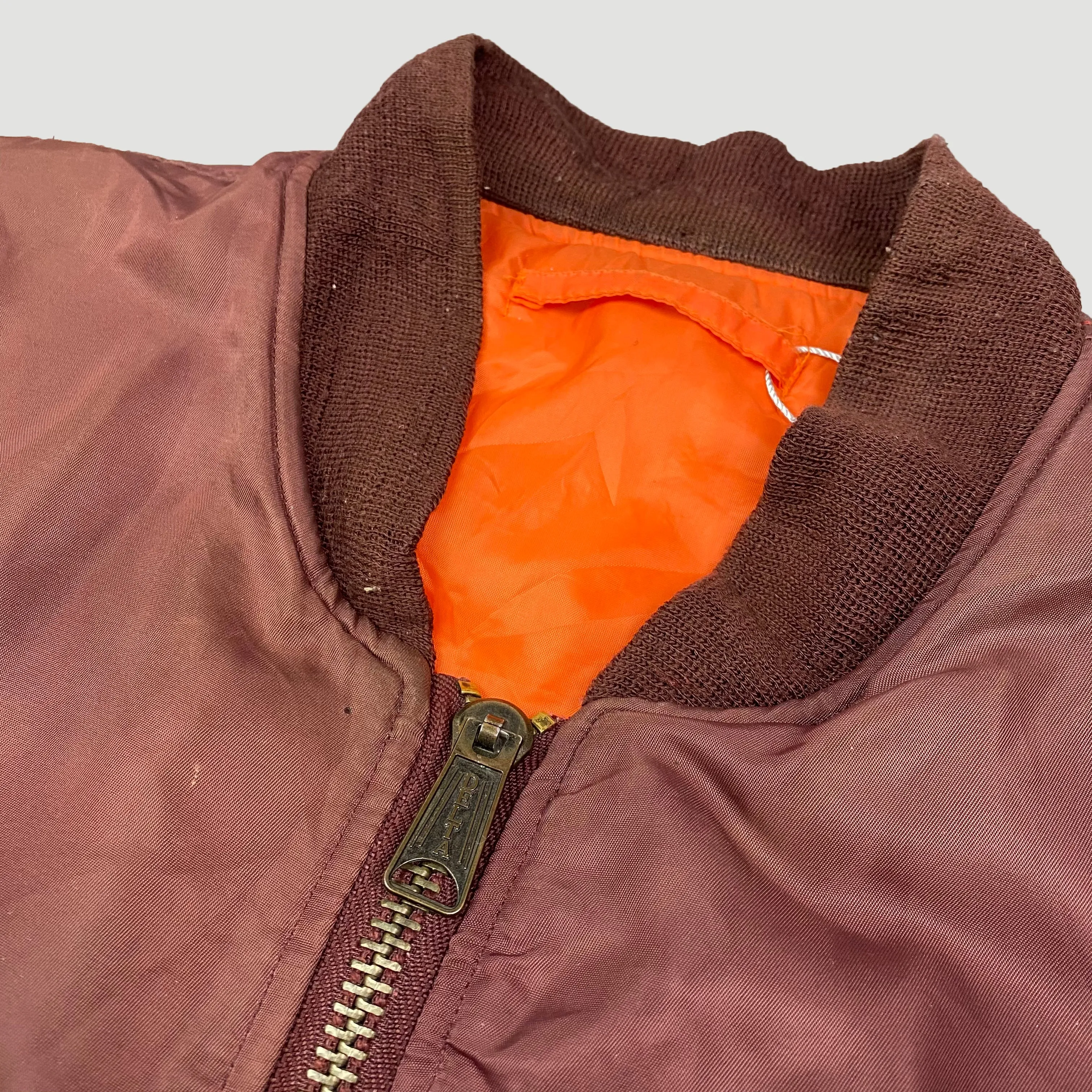 90's Burgundy MA1 Reversible Bomber Jacket