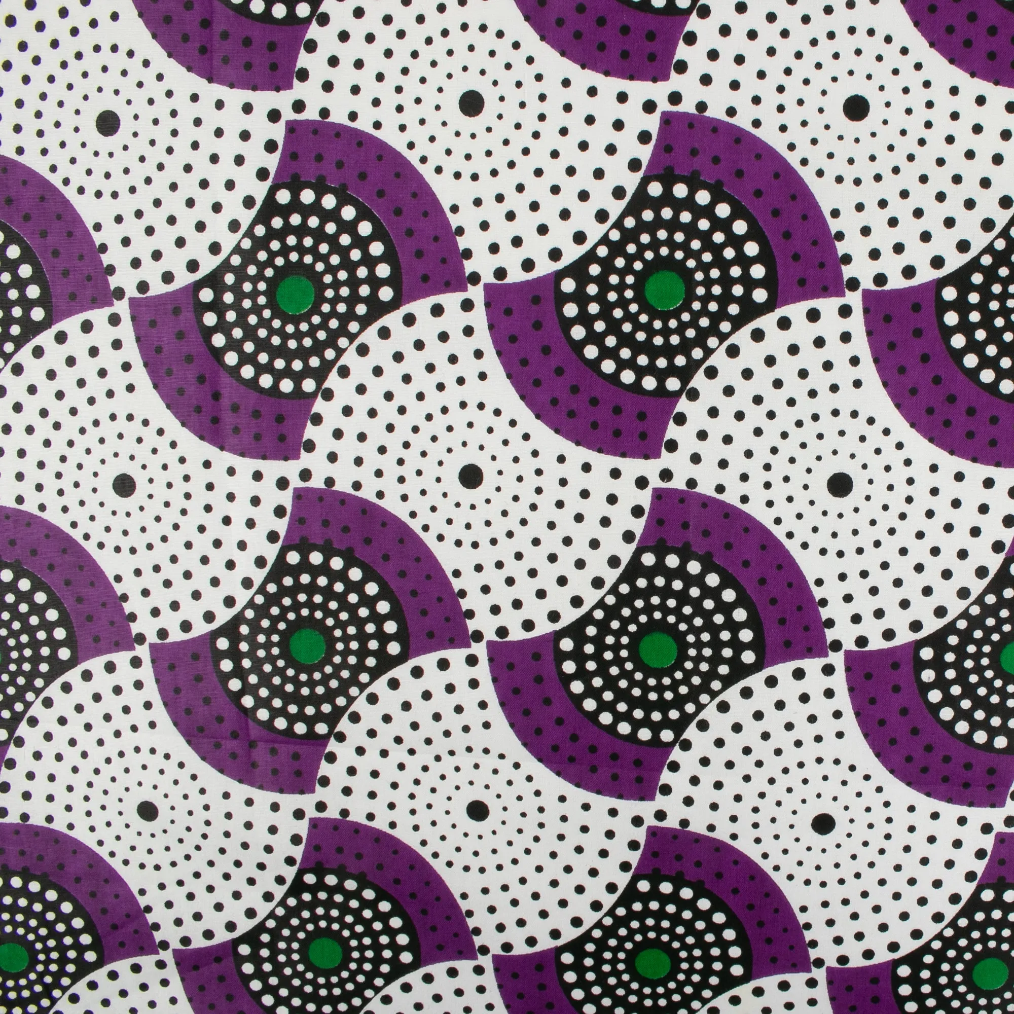African Print - Waves - Purple / Green