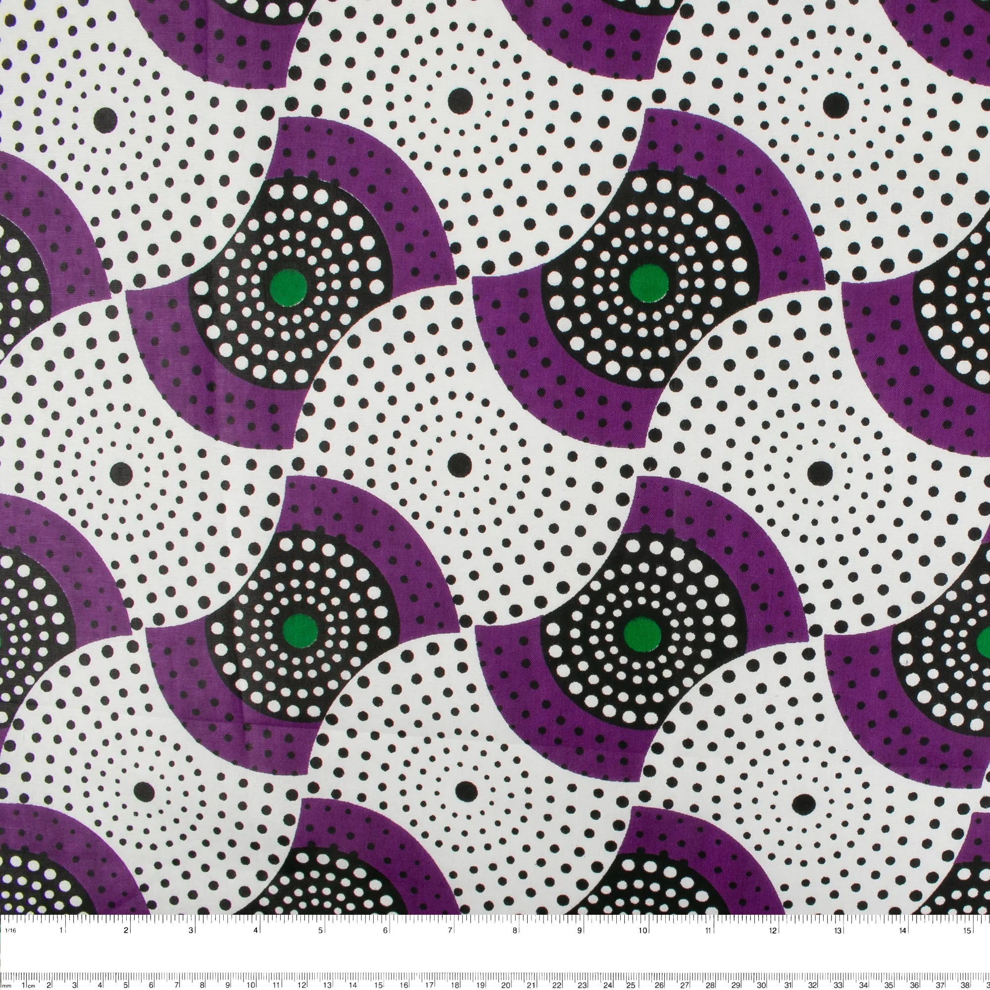 African Print - Waves - Purple / Green