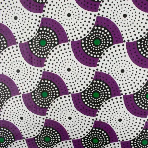 African Print - Waves - Purple / Green