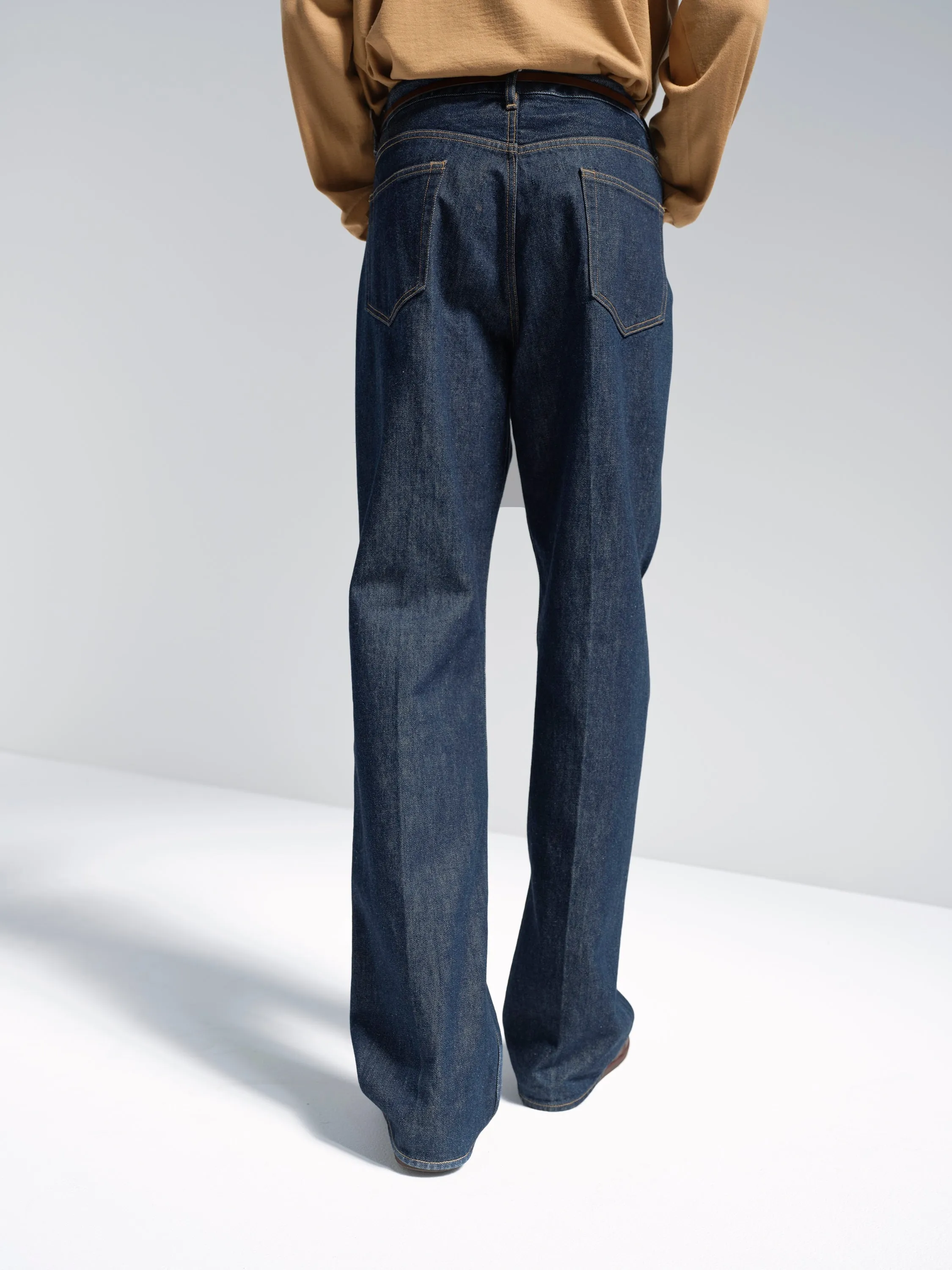 Auralee Hard Twist Denim 5P Pants - Indigo