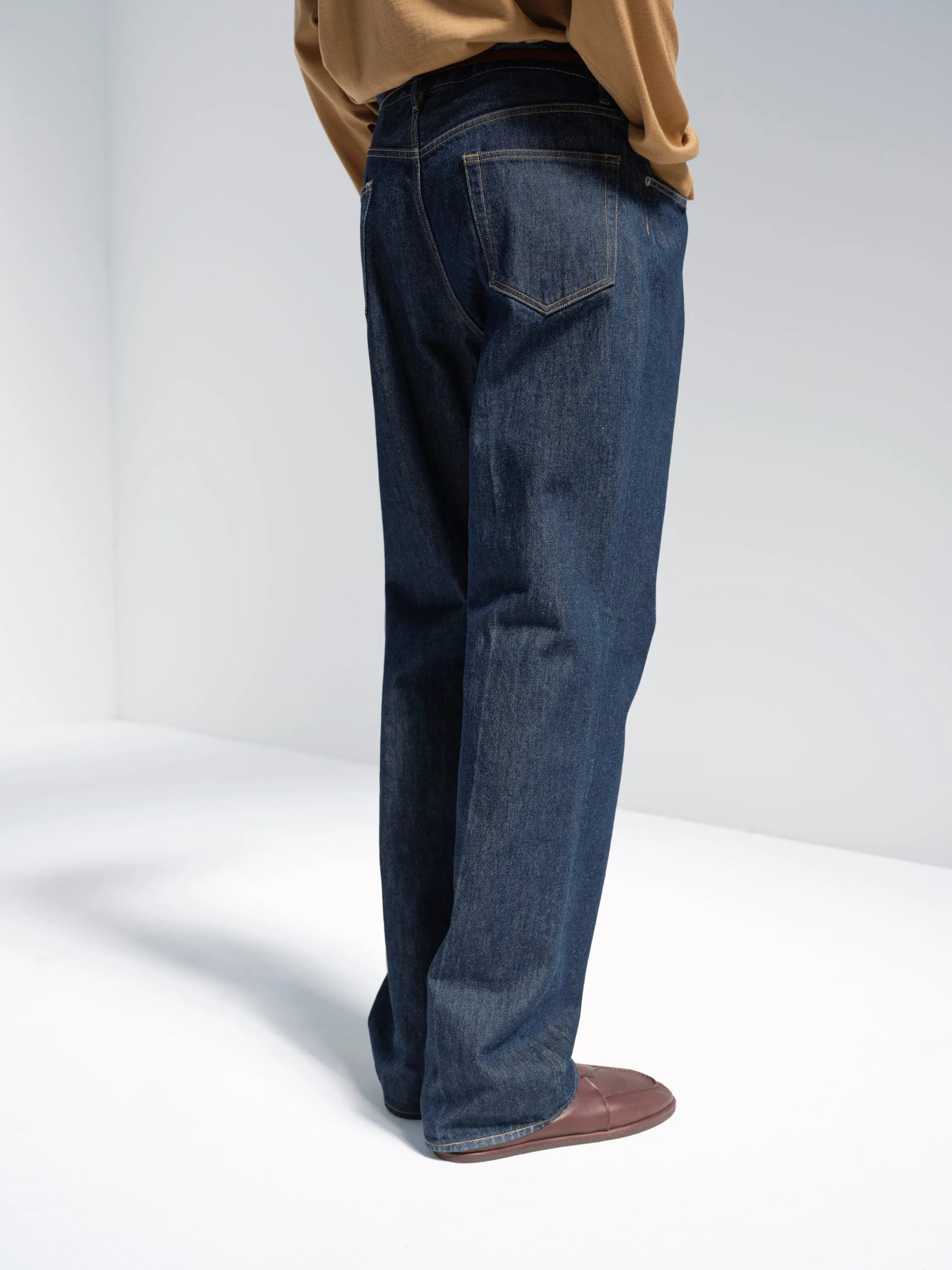 Auralee Hard Twist Denim 5P Pants - Indigo