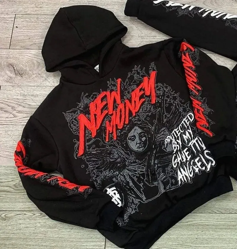 Back To School Joskaa American Trendy Brand Fashion Oversized Sweatshirt Street Letter Anime Pullover Hoodie Men Y2k Goth Harajuku Retro Jacket Women