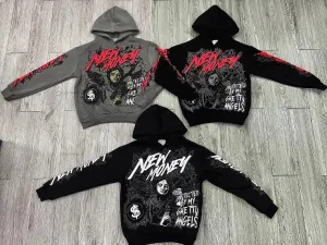 Back To School Joskaa American Trendy Brand Fashion Oversized Sweatshirt Street Letter Anime Pullover Hoodie Men Y2k Goth Harajuku Retro Jacket Women