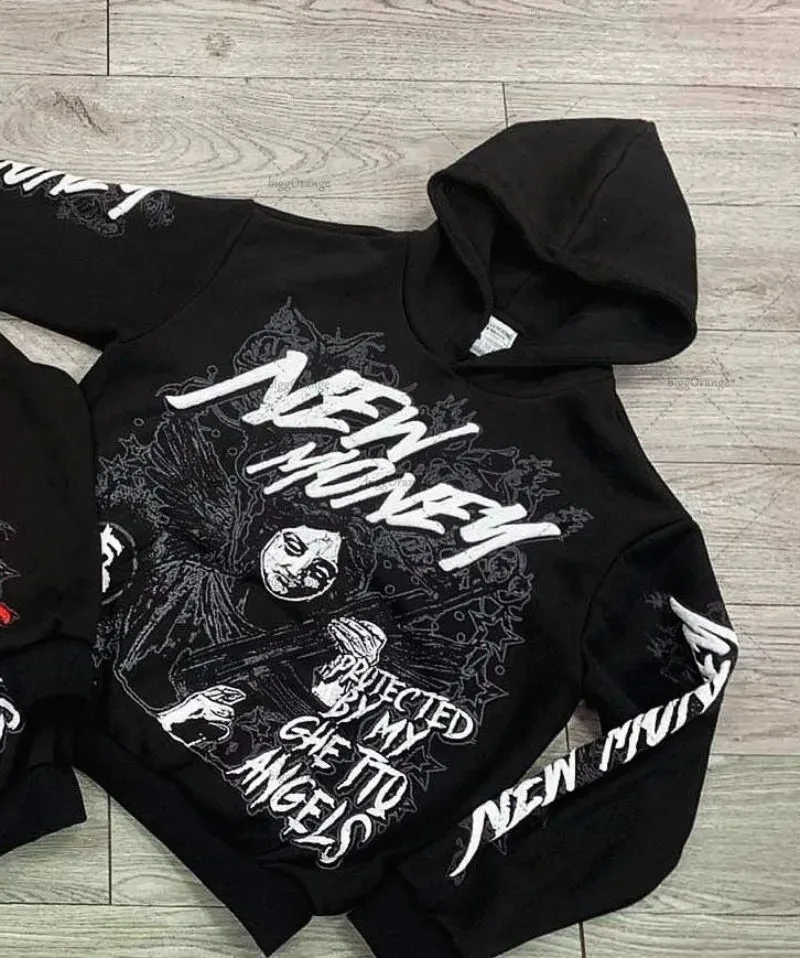 Back To School Joskaa American Trendy Brand Fashion Oversized Sweatshirt Street Letter Anime Pullover Hoodie Men Y2k Goth Harajuku Retro Jacket Women