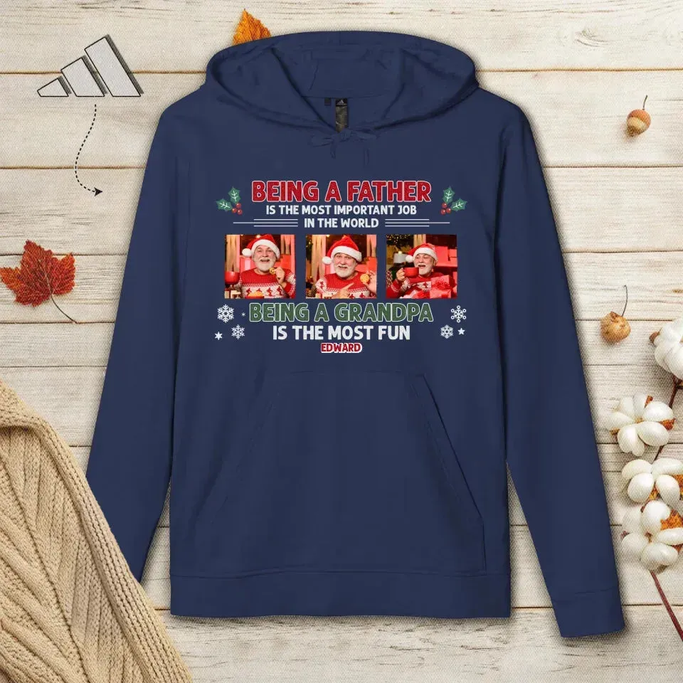 Being A Father, Being A Grandpa - Personalized Gifts For Grandpa - Unisex Hoodie