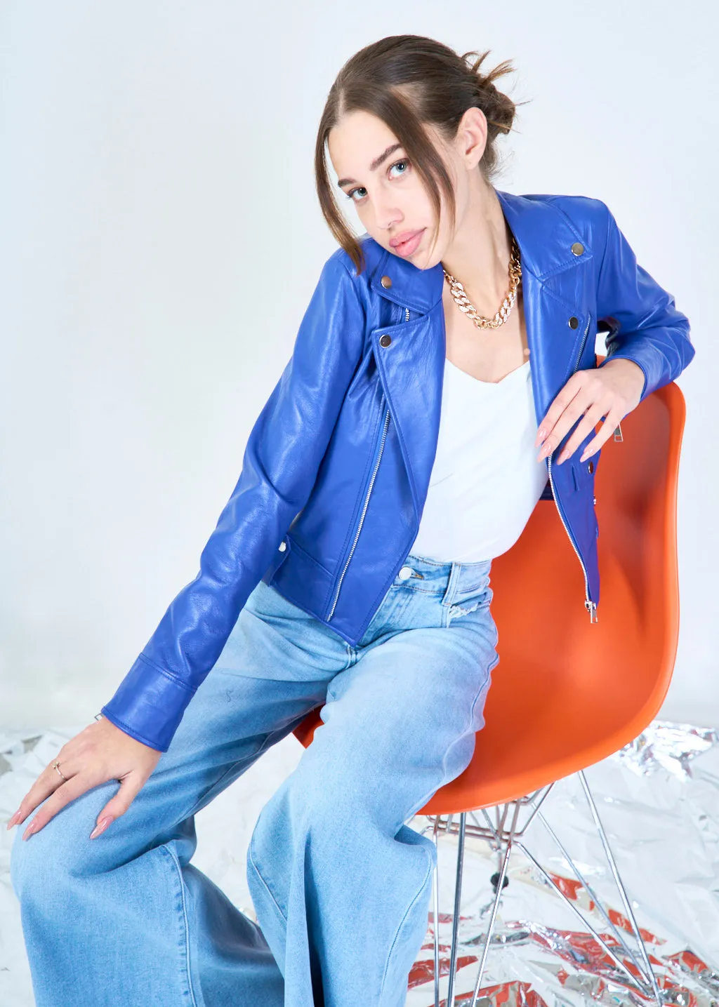 Bold biker leather jacket wholesale