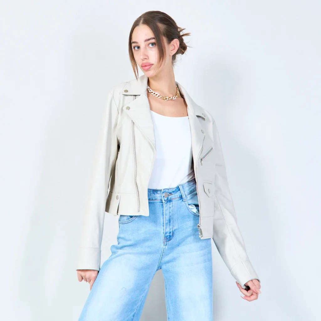 Bold biker leather jacket wholesale