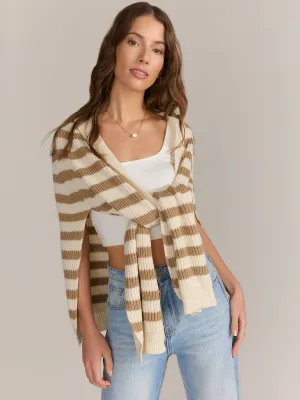 Bold Stripe Faux Draped Sweater Ruana