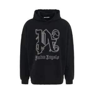 Classic Monogram Statement Hoodie in Black