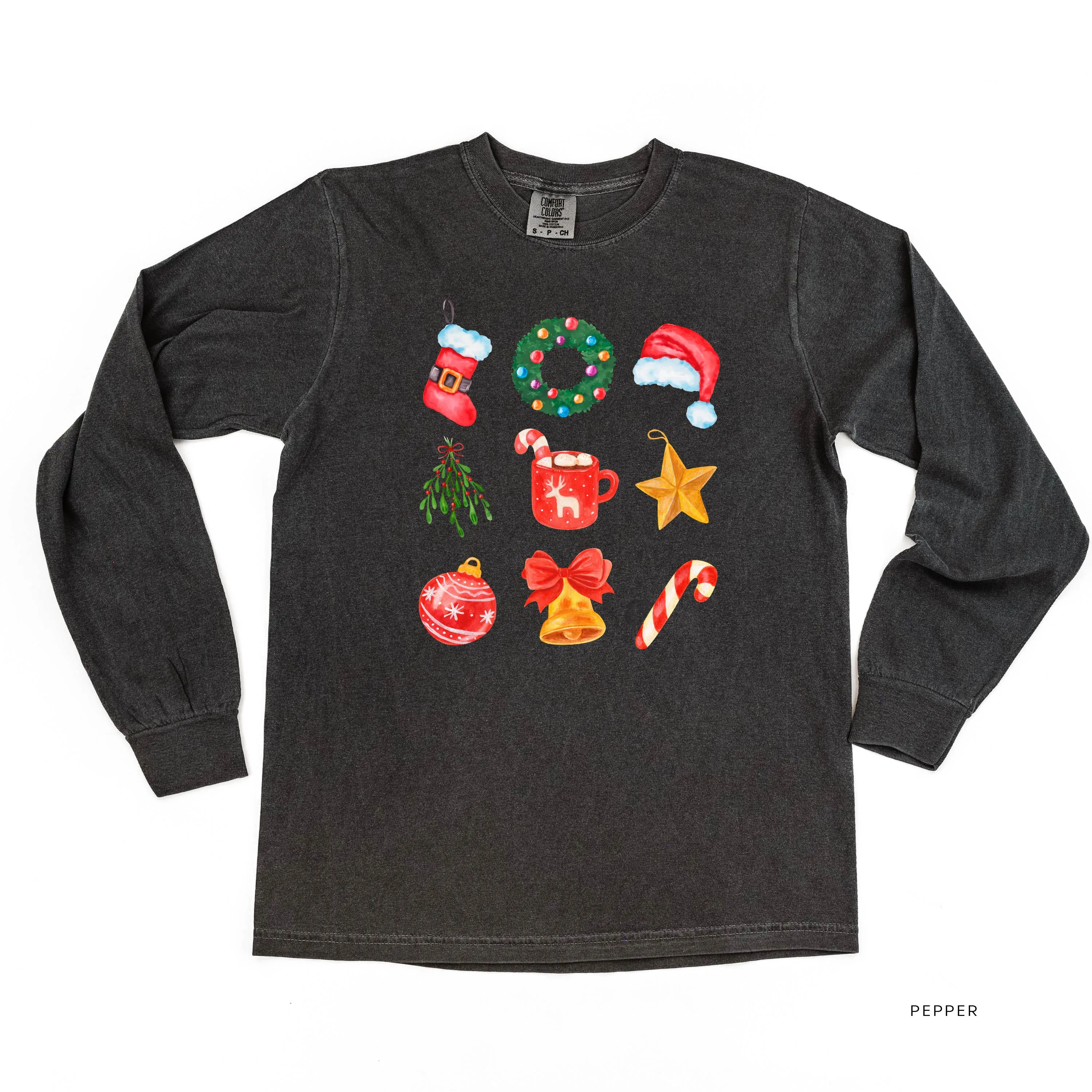 Classic Watercolor Christmas - LONG SLEEVE Comfort Colors Tee