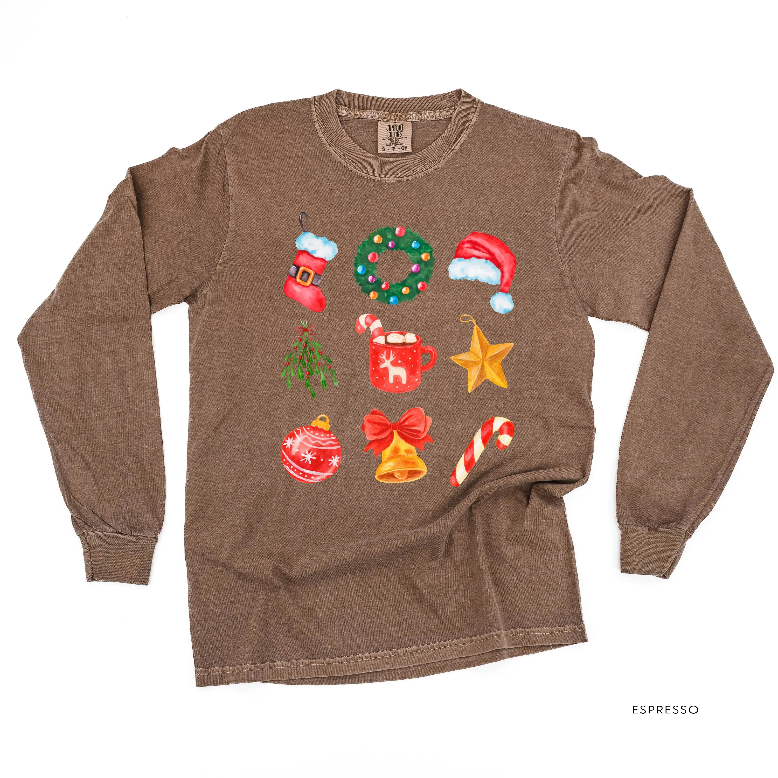 Classic Watercolor Christmas - LONG SLEEVE Comfort Colors Tee