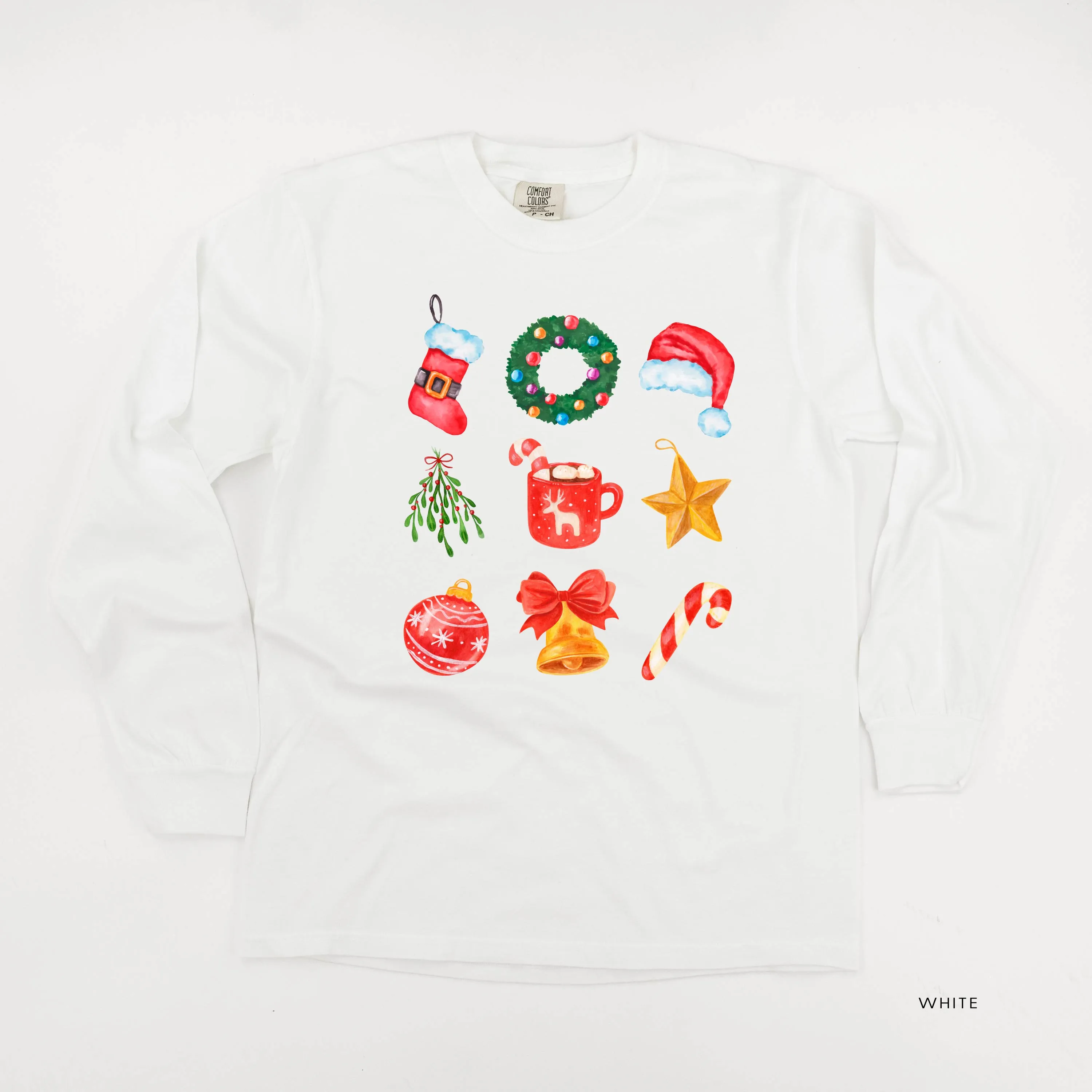 Classic Watercolor Christmas - LONG SLEEVE Comfort Colors Tee