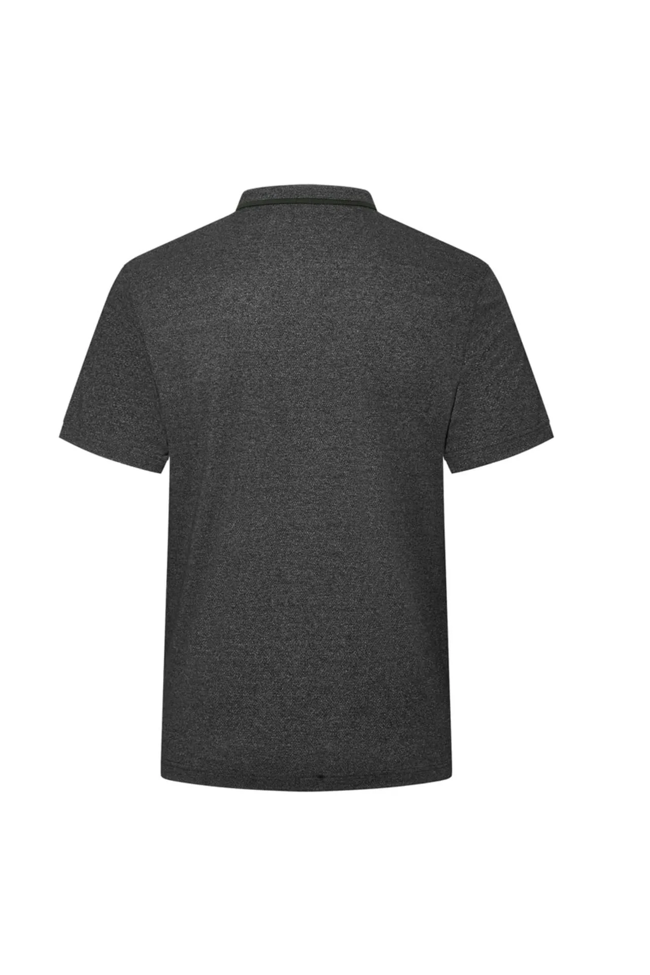 Cotton Blend Smart Fit Jacquard Short Sleeve Stand Collar Polo Tee