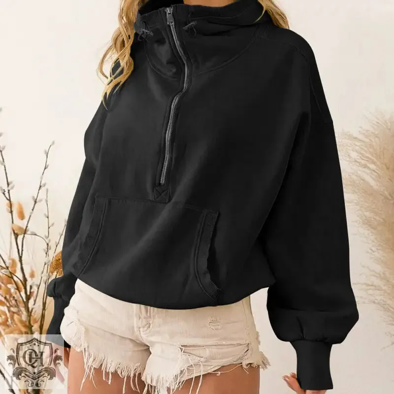 Drawstring Solid Colour Hoodie
