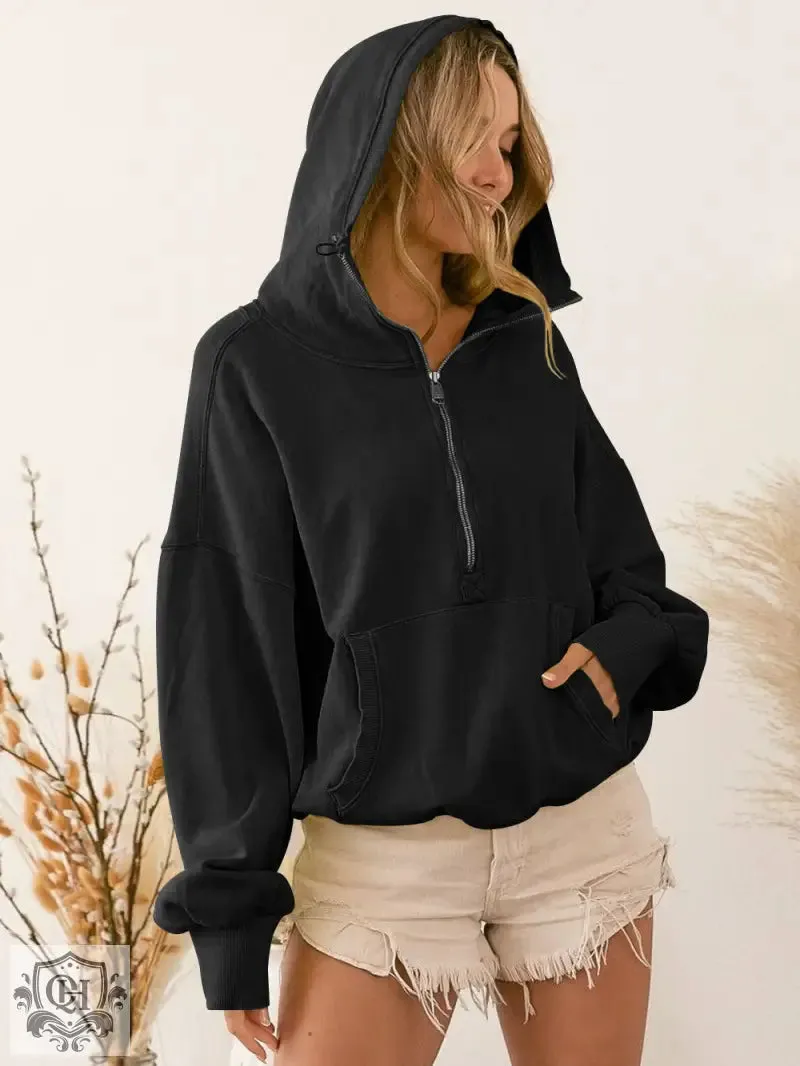 Drawstring Solid Colour Hoodie