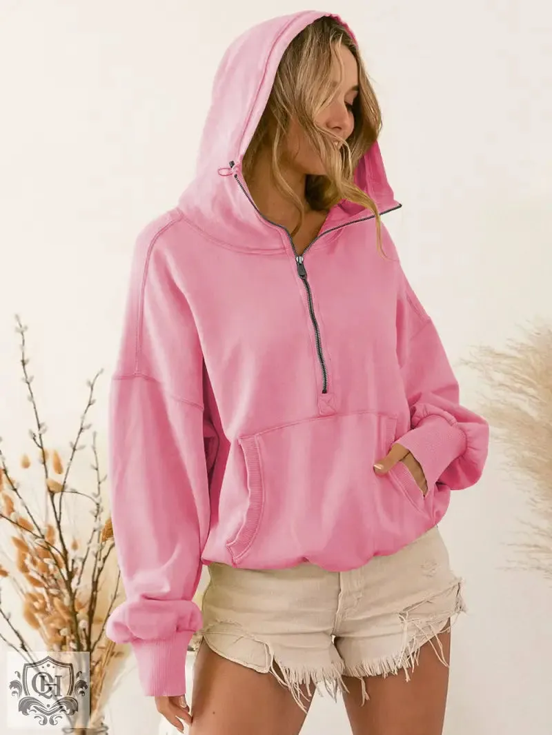 Drawstring Solid Colour Hoodie