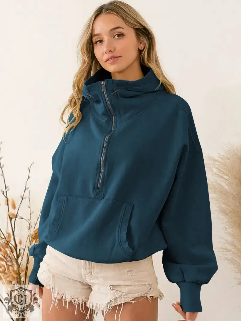 Drawstring Solid Colour Hoodie