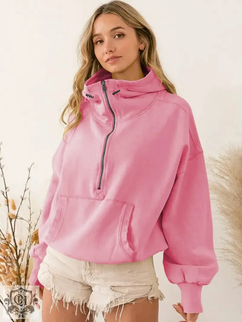 Drawstring Solid Colour Hoodie