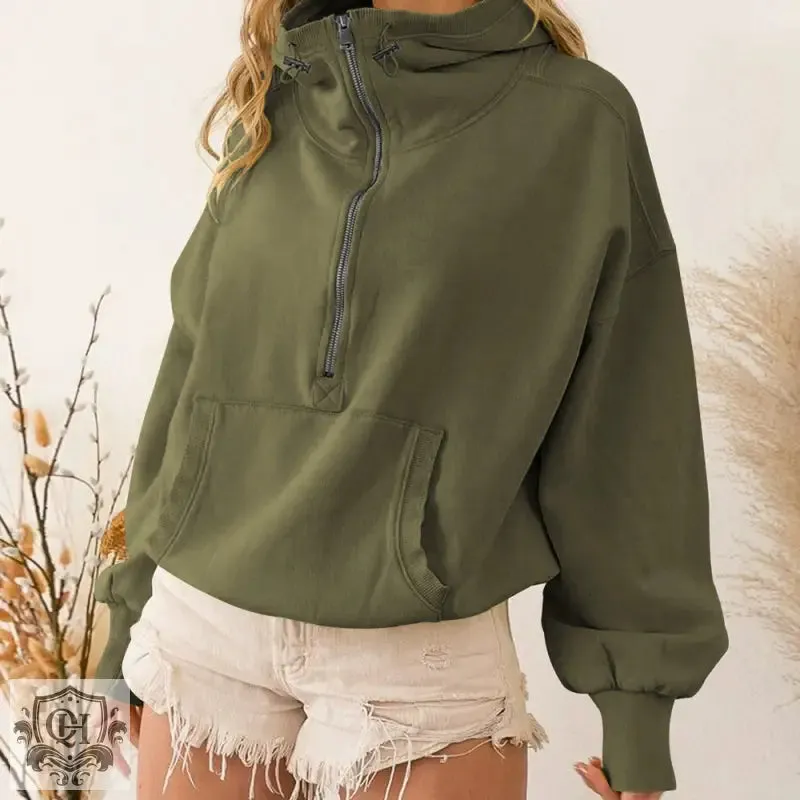 Drawstring Solid Colour Hoodie