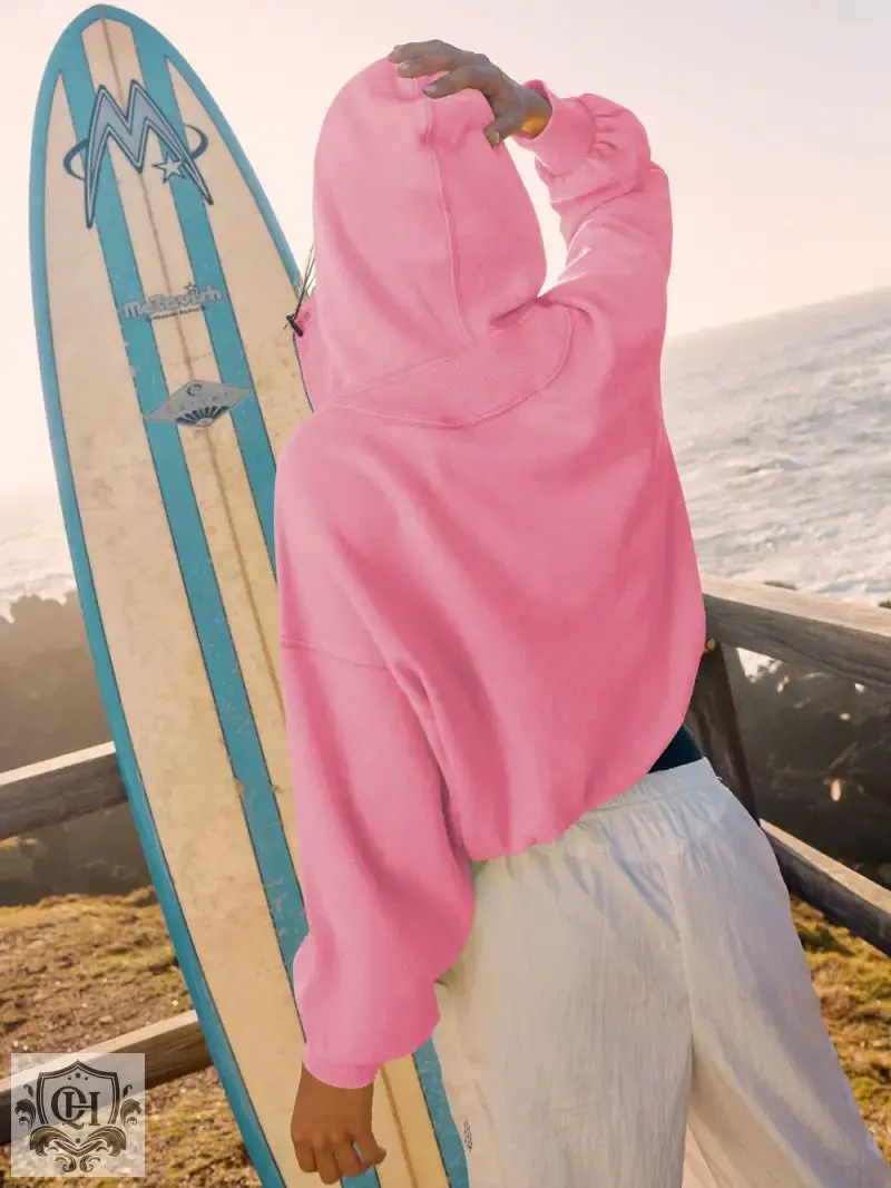 Drawstring Solid Colour Hoodie