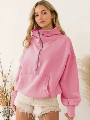 Drawstring Solid Colour Hoodie