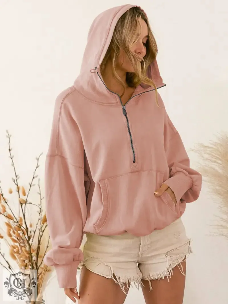 Drawstring Solid Colour Hoodie