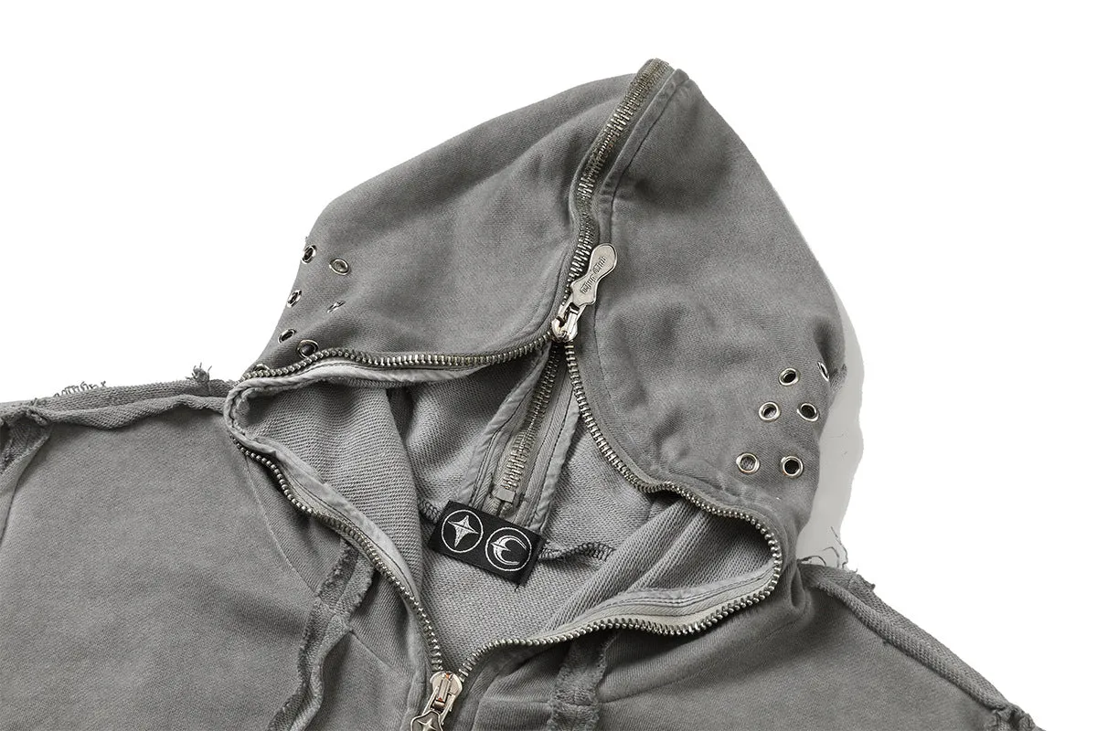 Edgy Zip Sleeveless Hoodie
