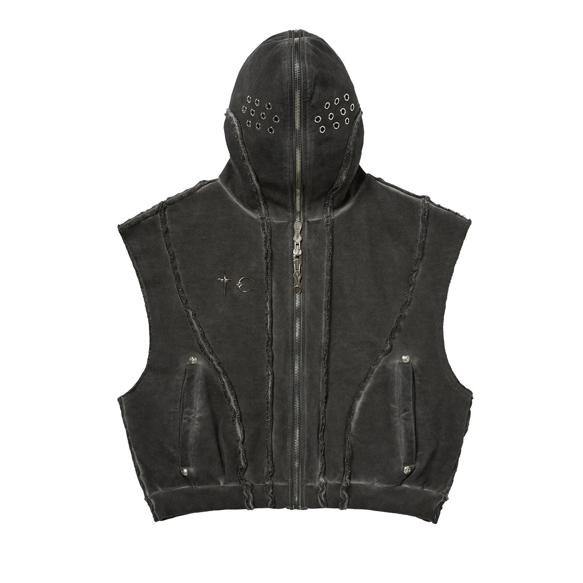 Edgy Zip Sleeveless Hoodie