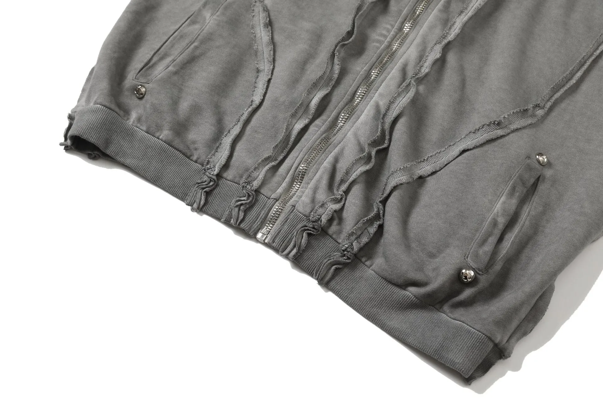 Edgy Zip Sleeveless Hoodie