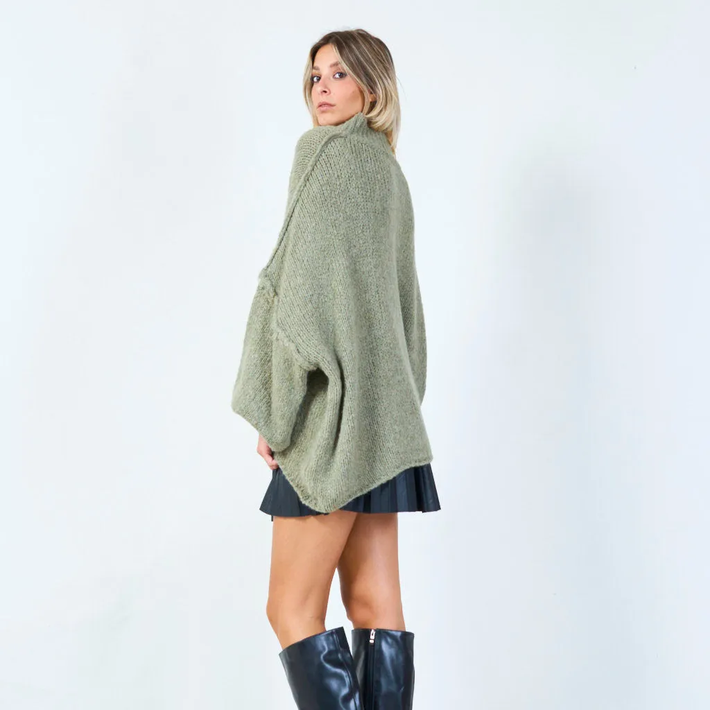 Elegant chunky knit cardigan with button accents wholesale