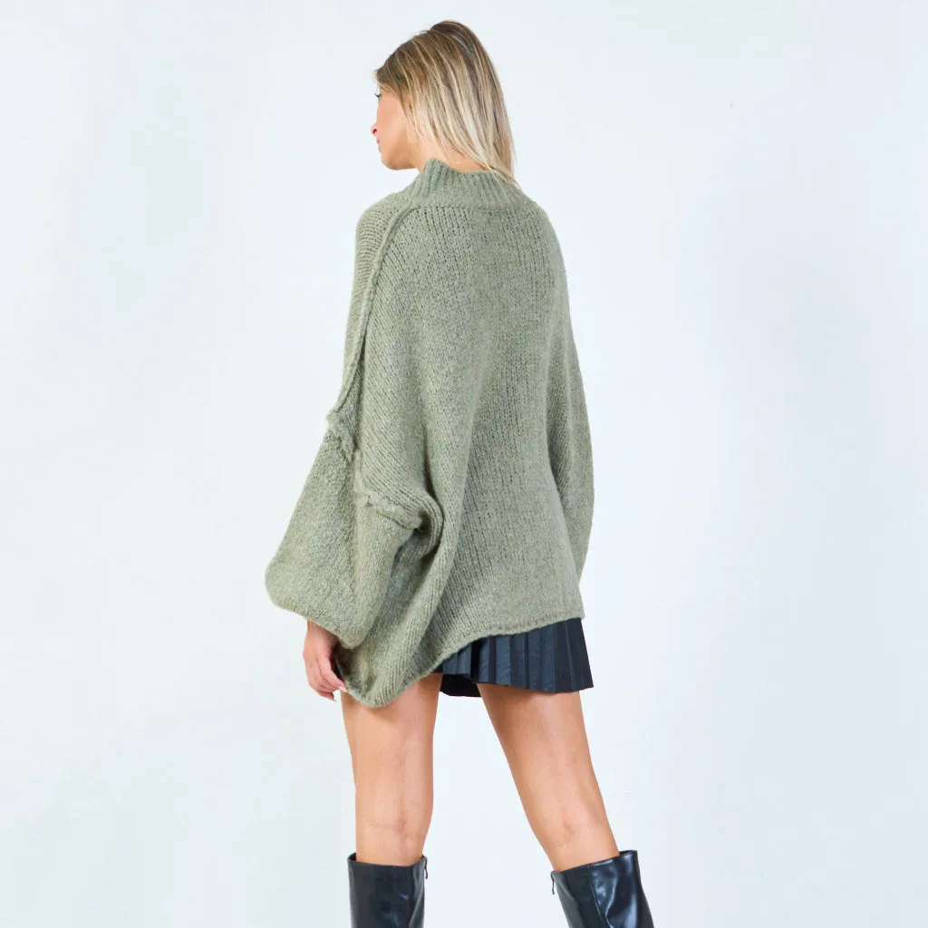 Elegant chunky knit cardigan with button accents wholesale