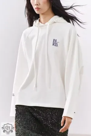 Embroidered Pullover Hooded Sweater