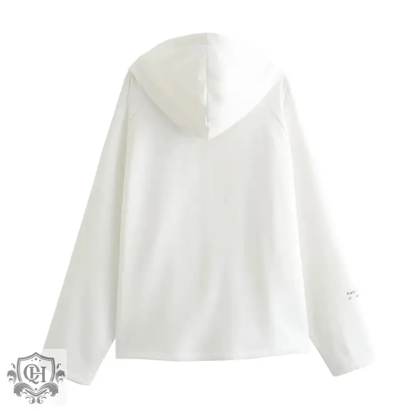 Embroidered Pullover Hooded Sweater