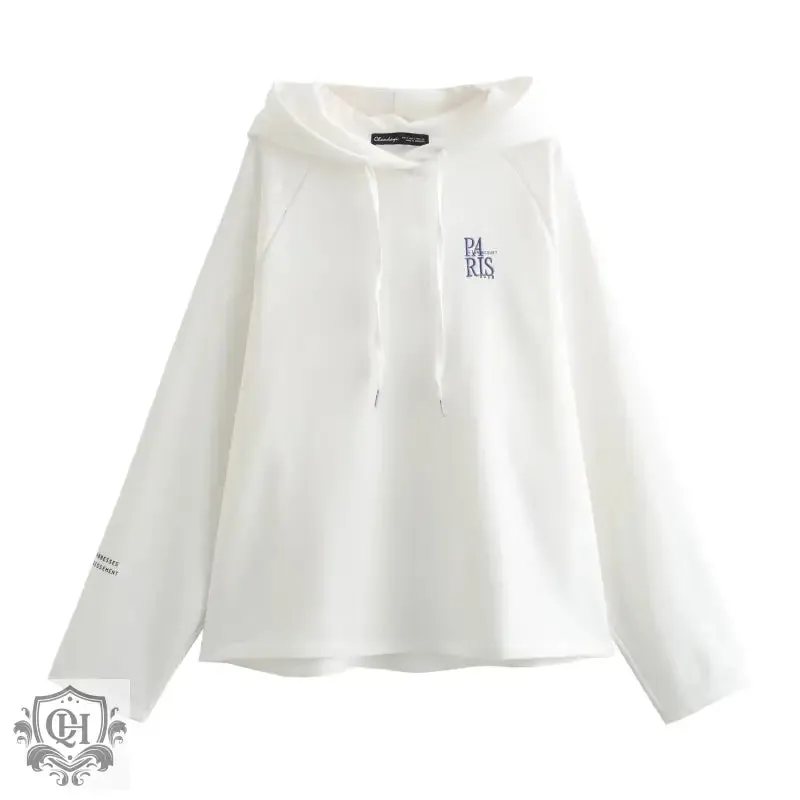Embroidered Pullover Hooded Sweater