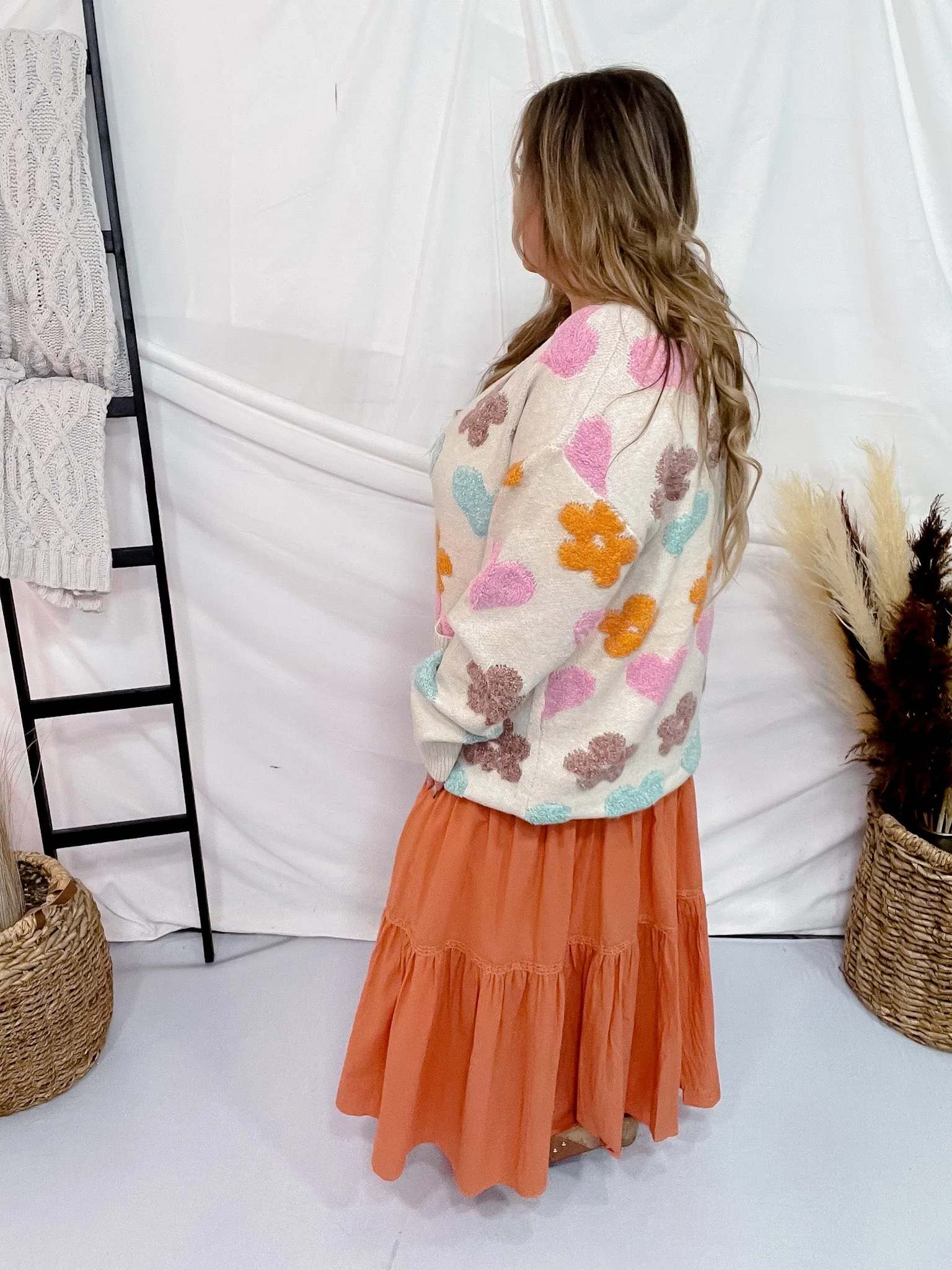 Floral & Hearts Long Sleeve Cardigan