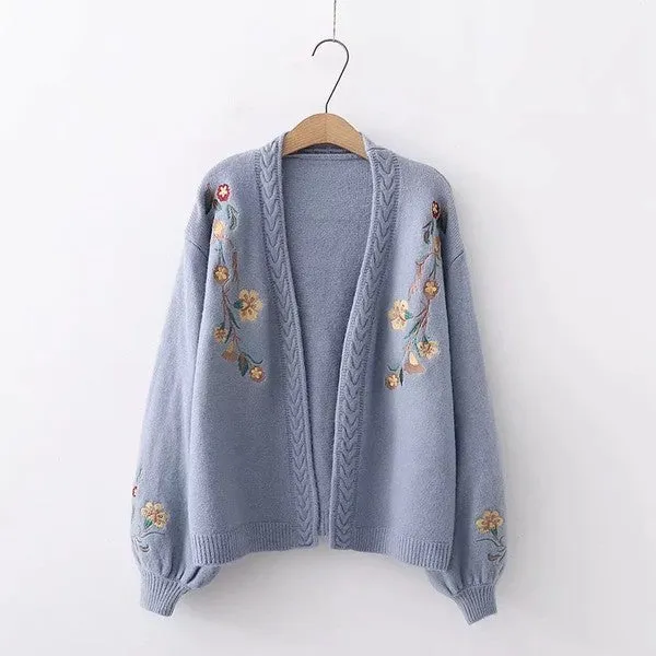 Floral knit cardigan