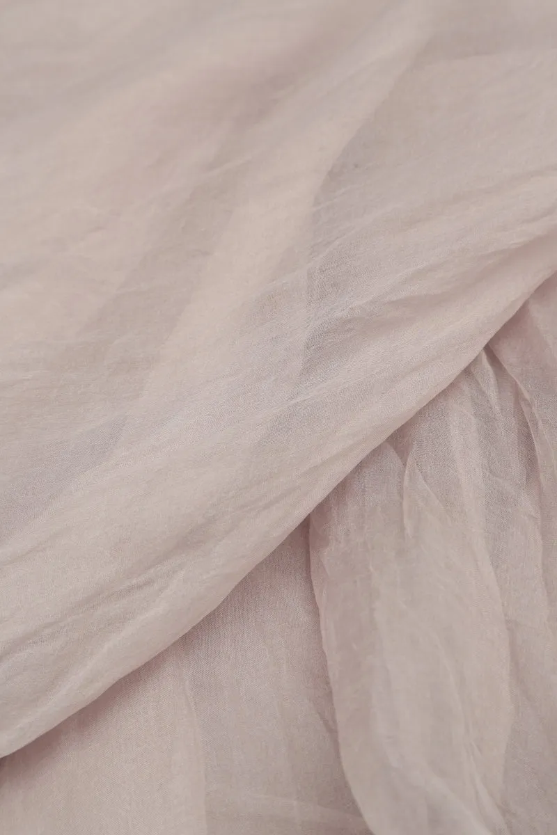 Flowy Greige Silk Chiffon Dress