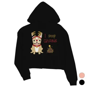 Frenchie Christmas Poop Crop Hoodie