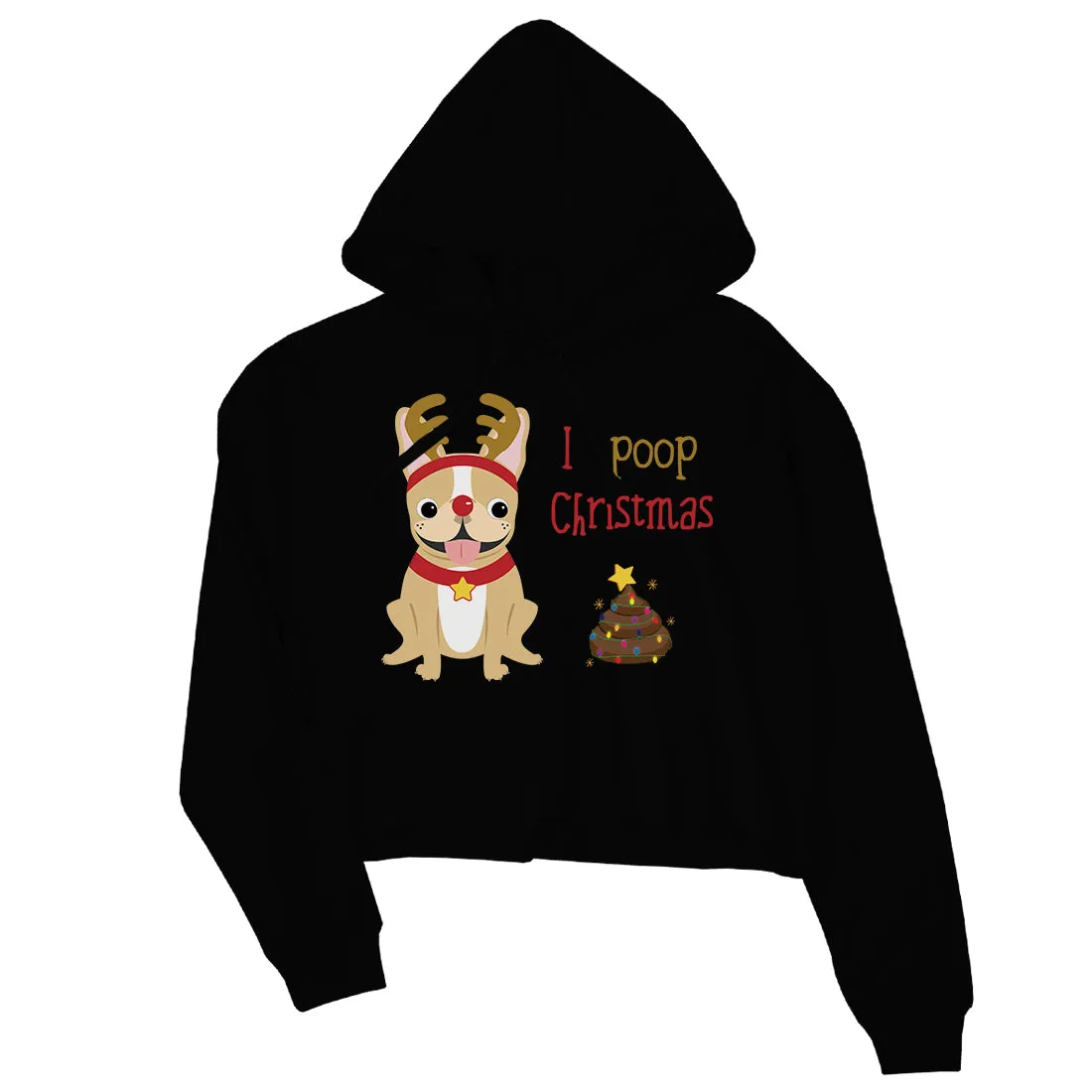 Frenchie Christmas Poop Crop Hoodie