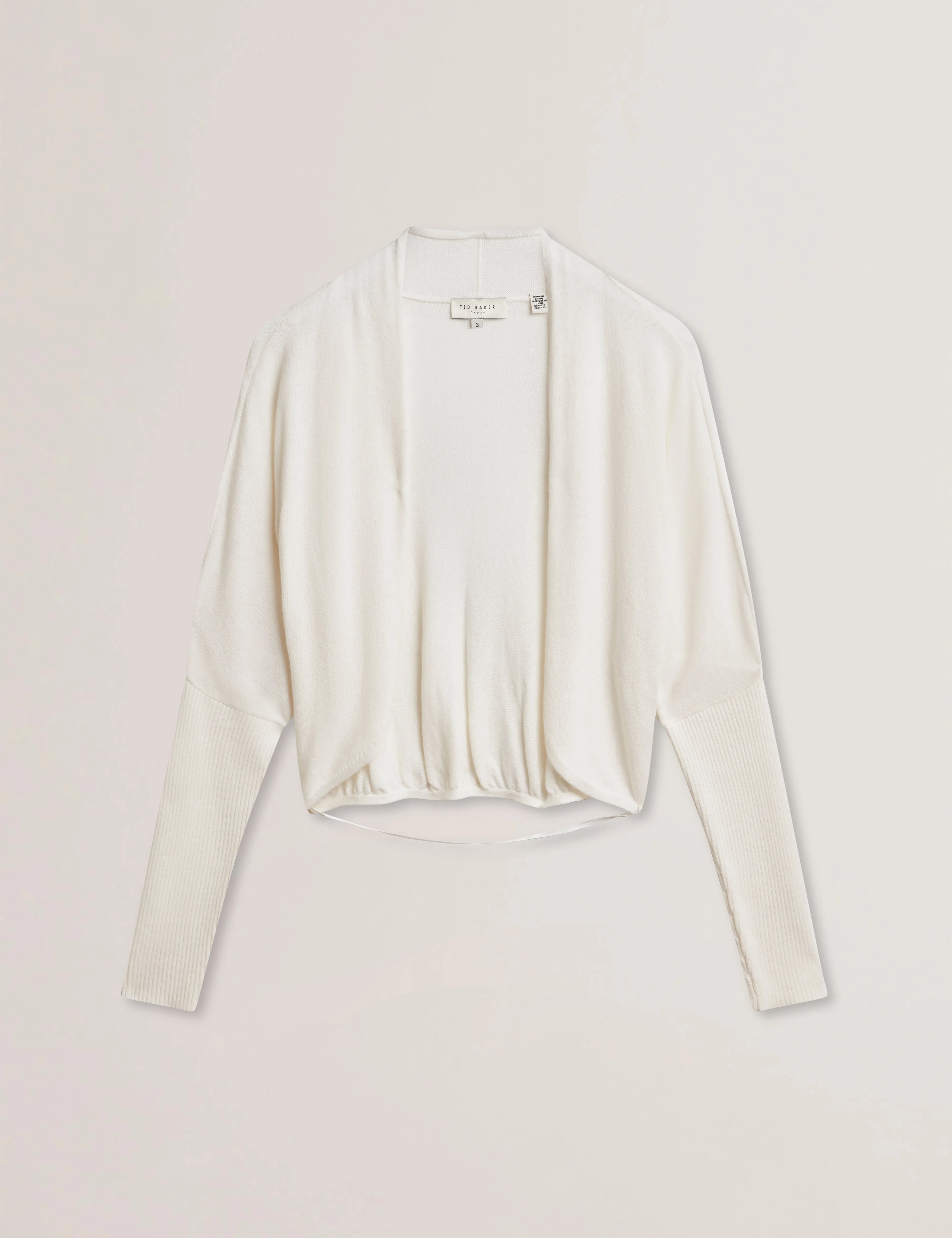 Gabrlaa Circular Knit Cropped Shrug Cardigan Ivory