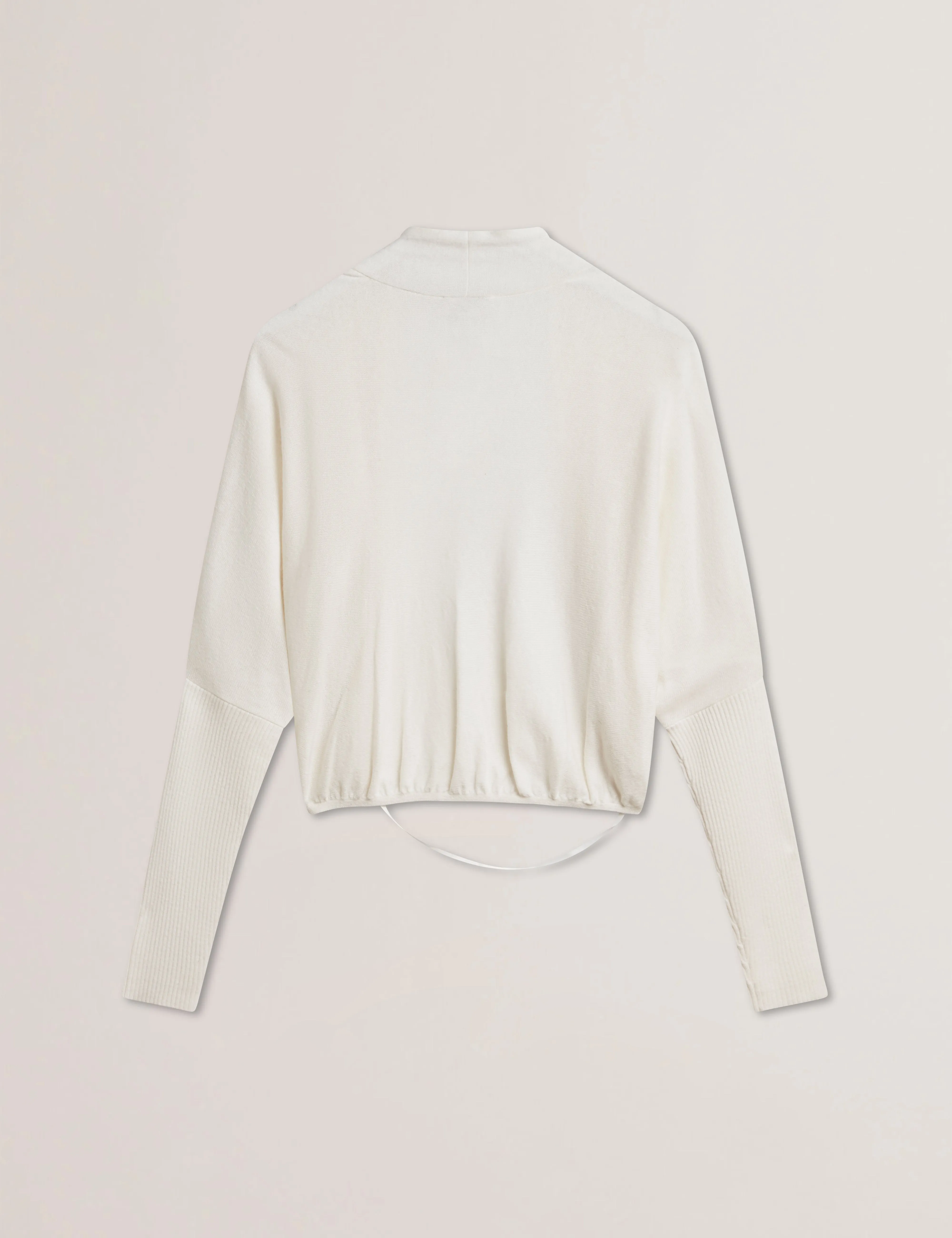 Gabrlaa Circular Knit Cropped Shrug Cardigan Ivory