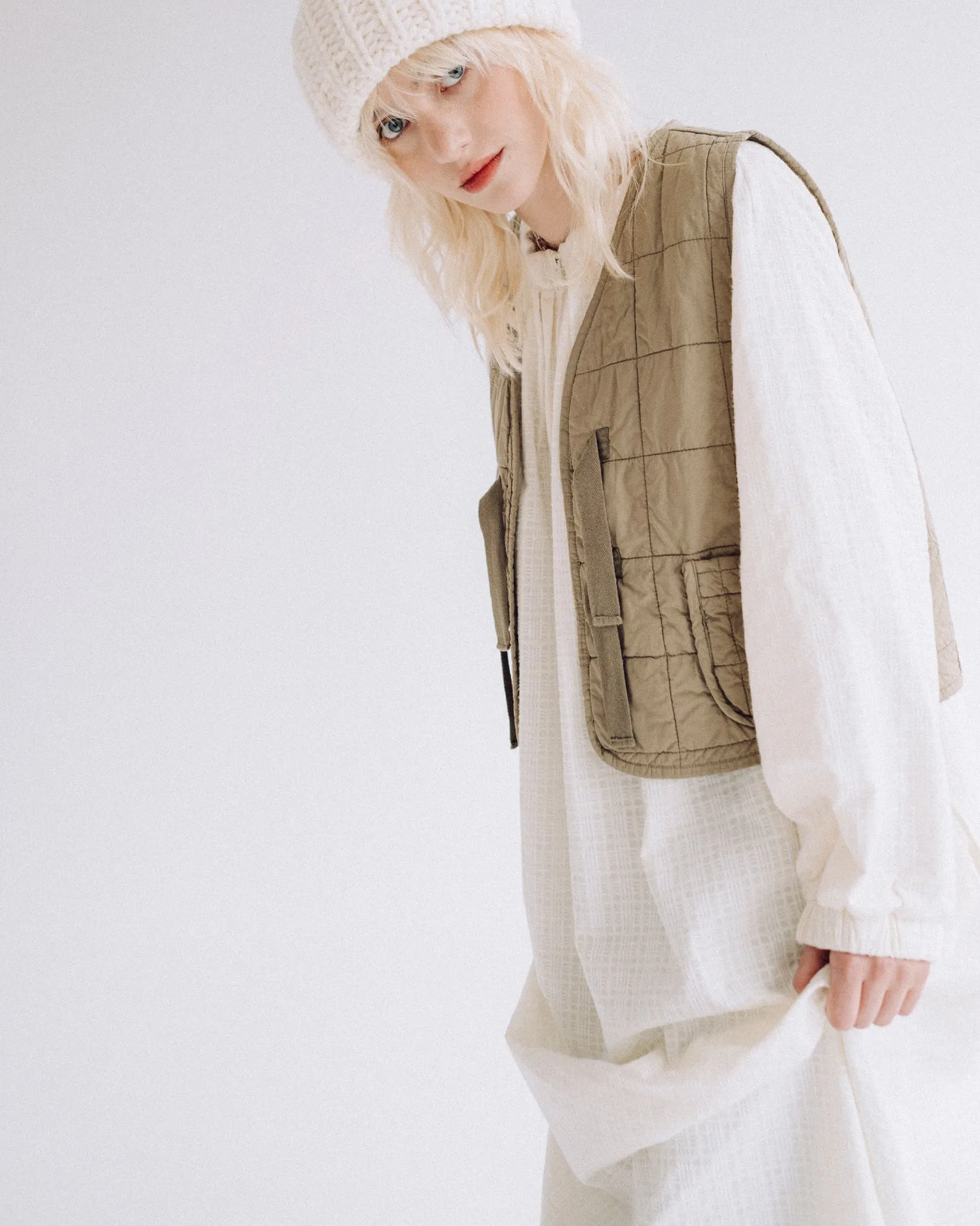 G.o.D Grassland Dress Dobby Cotton Milk