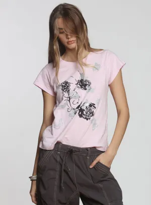 Graphic Ava Tee - Peony Rose Butterflies