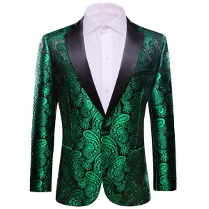 Green and Black Paisley Tuxedo Jacket